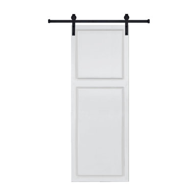 2-Panel Cottage style  door 3/4" thick 32 in. x 84 in. MDF White Barn Sliding Door With Hardware kit