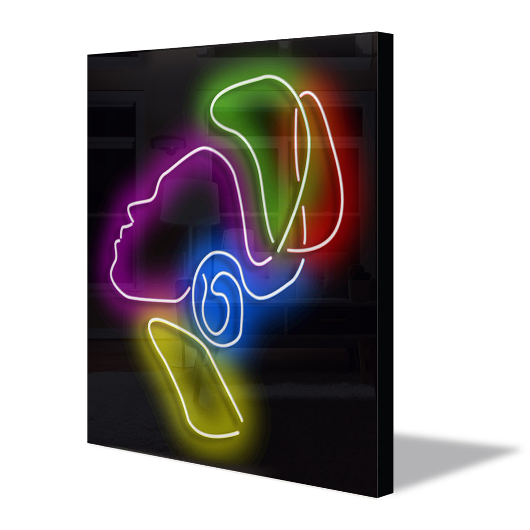 Female African Silhouette LED Neon Sign Wall Décor