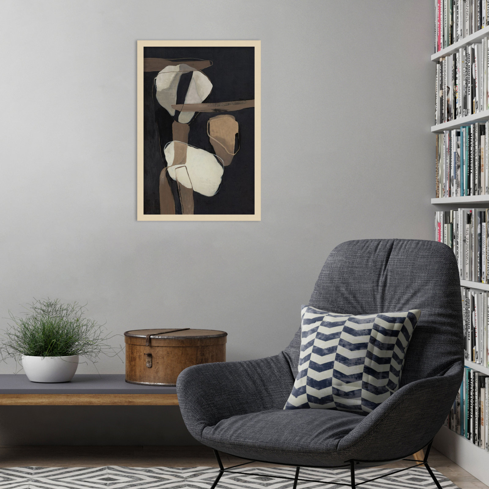 All Attached Print by Jacob q, Brown, 25" H x 17" W