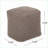 Ottoman Pouf, Hand-Loomed Cotton, Dark Gray &amp; Dark Brown, 15x15x15 | Grey+Brown | Fabric-1480003689