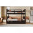 Full Over Full Bunk Bed With Twin Size Trundle And Ladder -Espresso