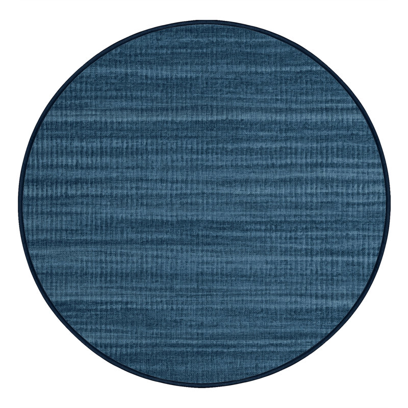 Tapis gris uni lavable à la machine, Rond 7 pi