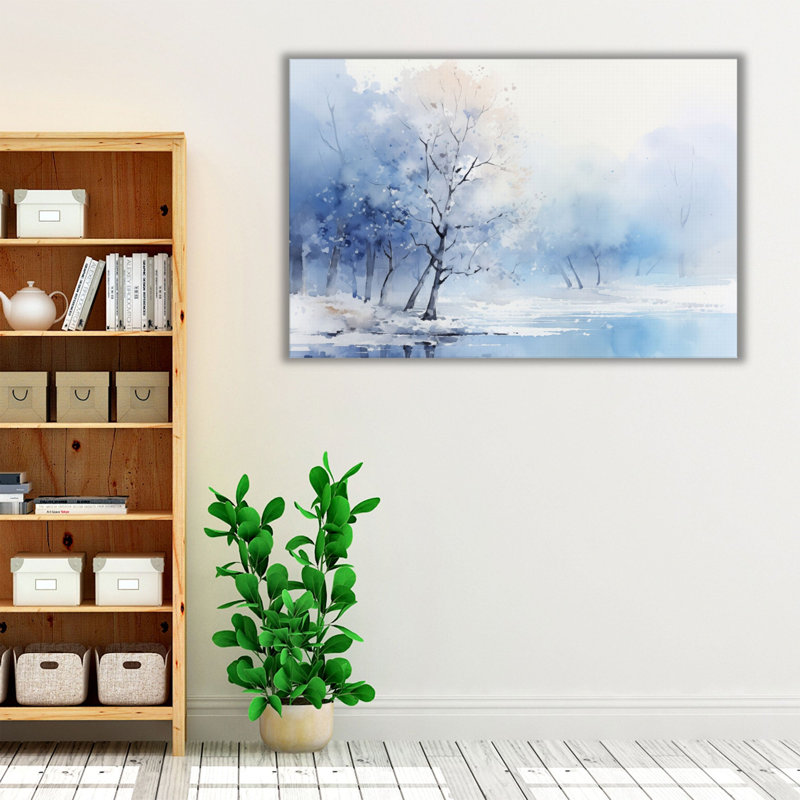«Eve's Blue Forest Reverie Winter», reproduction d'art murale, Papier, H 24 po x l 36 po x P 0,02 po