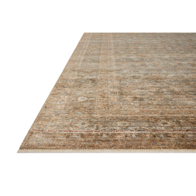 Tapis doré / bleu Amber Lewis x Loloi Molly, Rectangle 11 pi 6 po x 15 pi 6 po