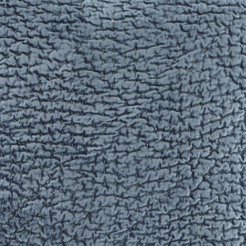 Parisienne Velvet Slate Quilted Sham, Euro, Slate
