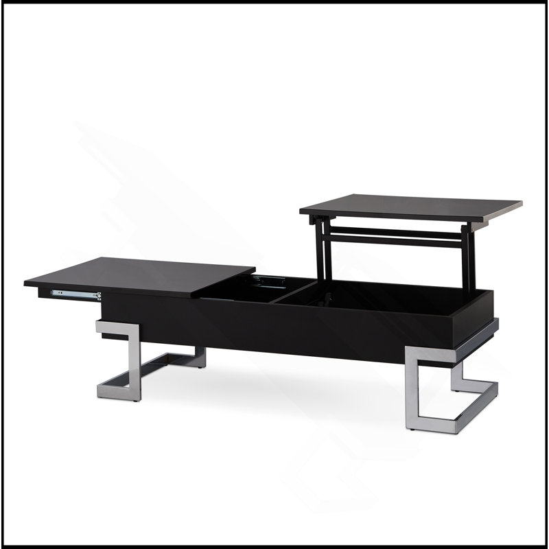 Table basse Calnan en noir et chrome
