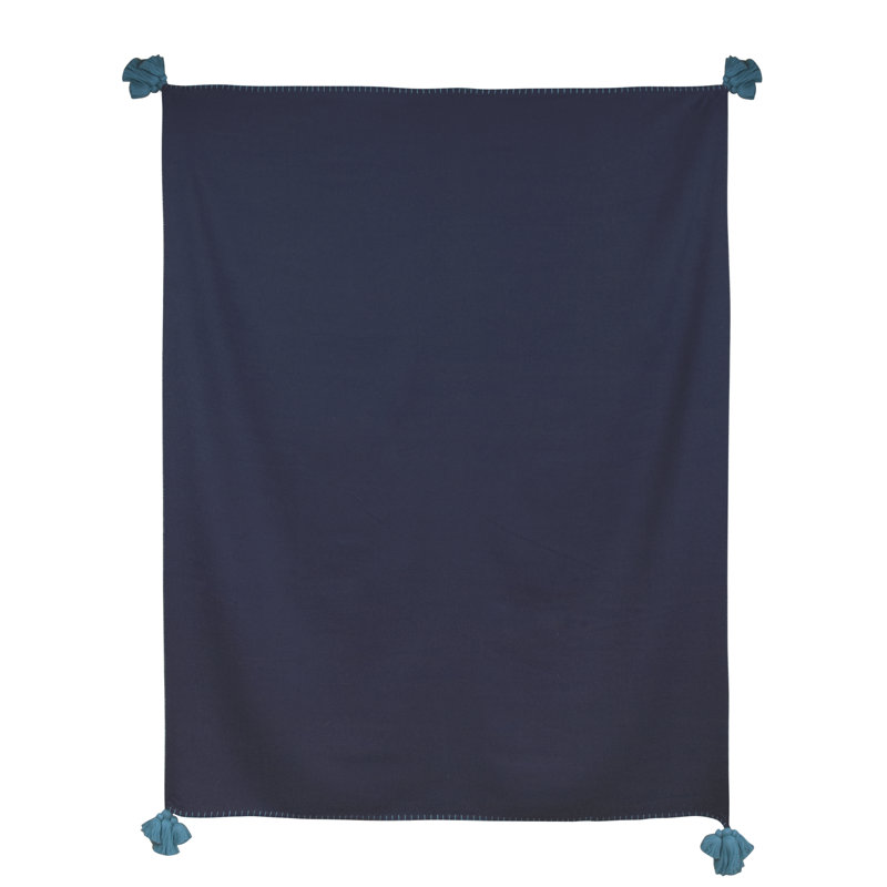 Hand Woven Throw Blanket, Navy