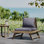 Fauteuil club d'extérieur en bois d'acacia gris foncé Sedona