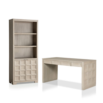 Goggans 2-Piece Office Set With Writing Desk And Bookcase