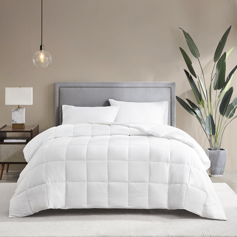 Édredon en coton double / grand avec bourre 3M, contexture de 300 fils, matelassage de boîte, boucles de coin pour housse de couette sans plumes 300Tc, attachement et endurance