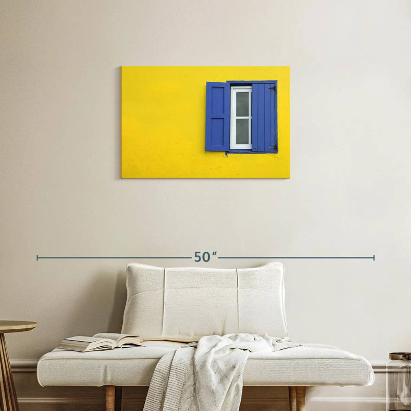 Lilie Blue Shutters Window, 20" H x 30" W