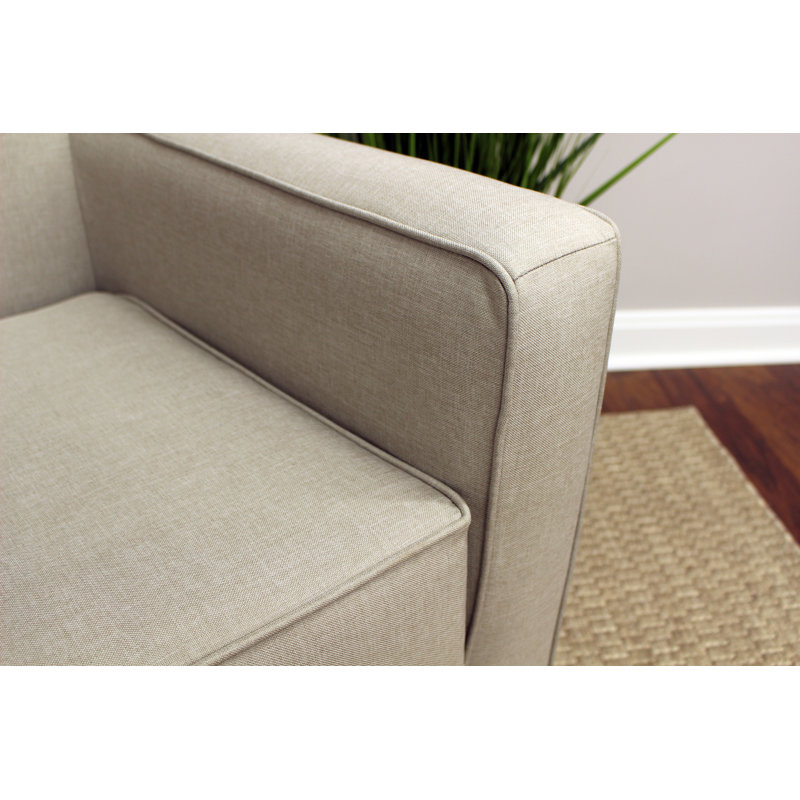 Upholstered Armchair, Jitterbug Oatmeal Performance Basketweave
