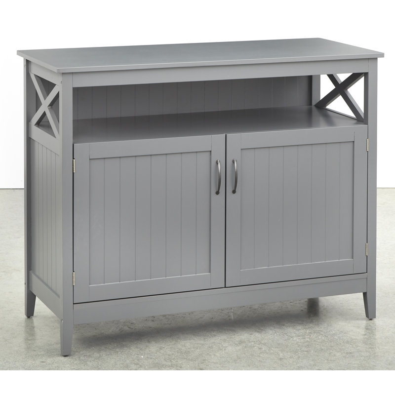 Desserte en bois de 45 po de largeur Peraza, Gris anthracite