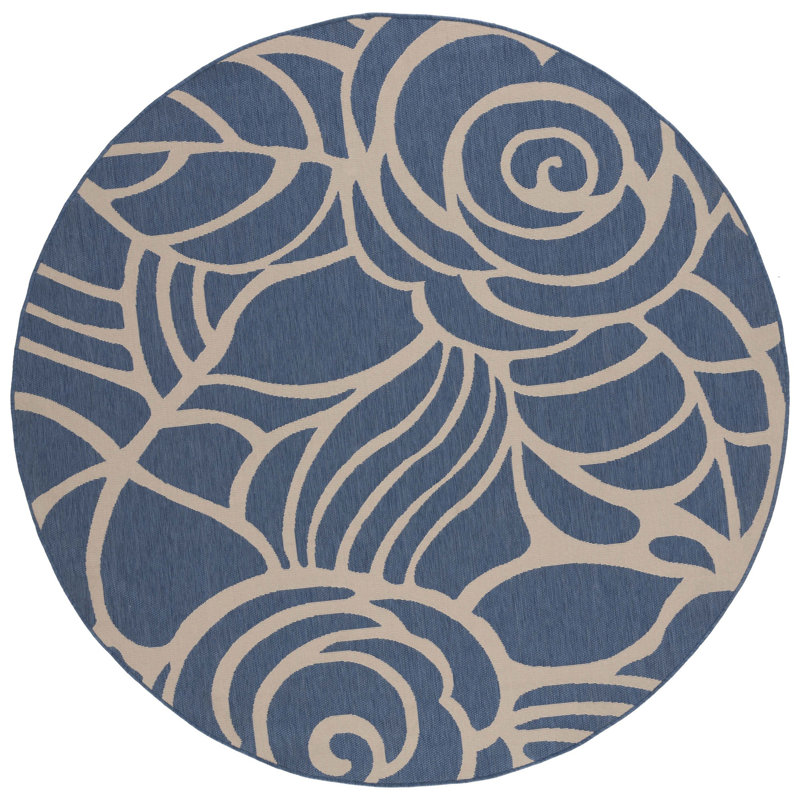 Herefordshire Performance Floral Indoor/Outdoor Area Rug, Round 7'1