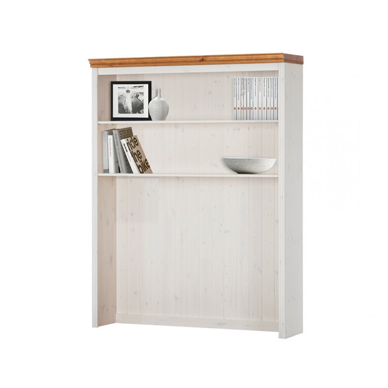 Tillett 177 cm H x 137 cm W Standard Bookcase, White/Natural