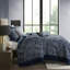 Couvre-lit 5 pièces en bleu marine - beau design avec coussins décoratifs pour une collection attrayante pour la chambre à coucher et tissu doux et confortable-117583691-117583693