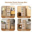 5-Tier Foldable Storage Box System with Wheels – Stackable Plastic Organizer with Magnetic Front/Top & Lid – Large for Home, Kitchen