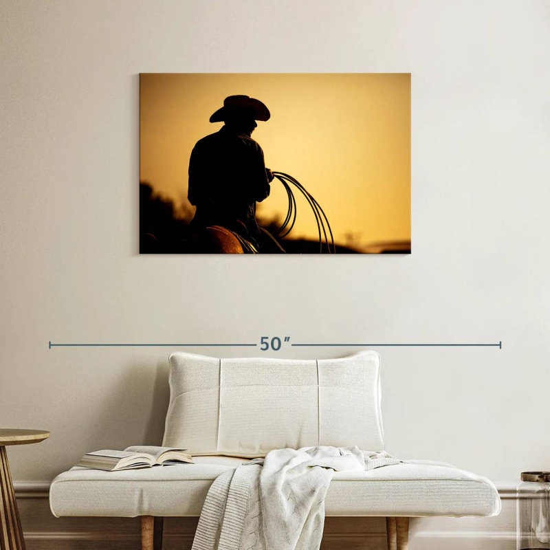 Lelar Cowboy With Lariat, 24" H x 36" W
