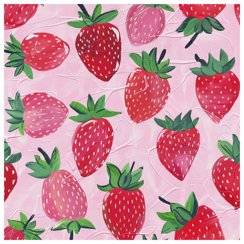Strawberries Throw Pillow, Fruit Double Sided Pillows, 14 x 14 inches