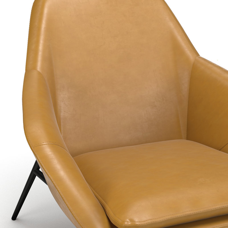 Faux Leather Armchair, Light Brown Faux Leather