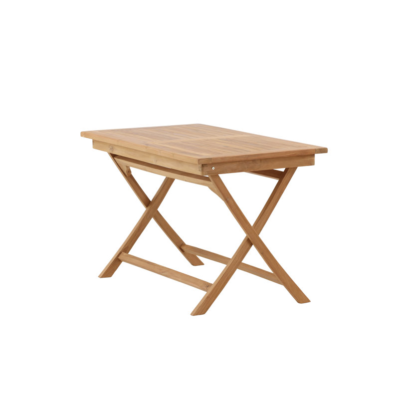 Gerolakkos Rectangular Teak Solid Wood Outdoor Dining Table - 120 cm W 70 cm D