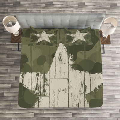 Camouflage Bedspread Set with Shams