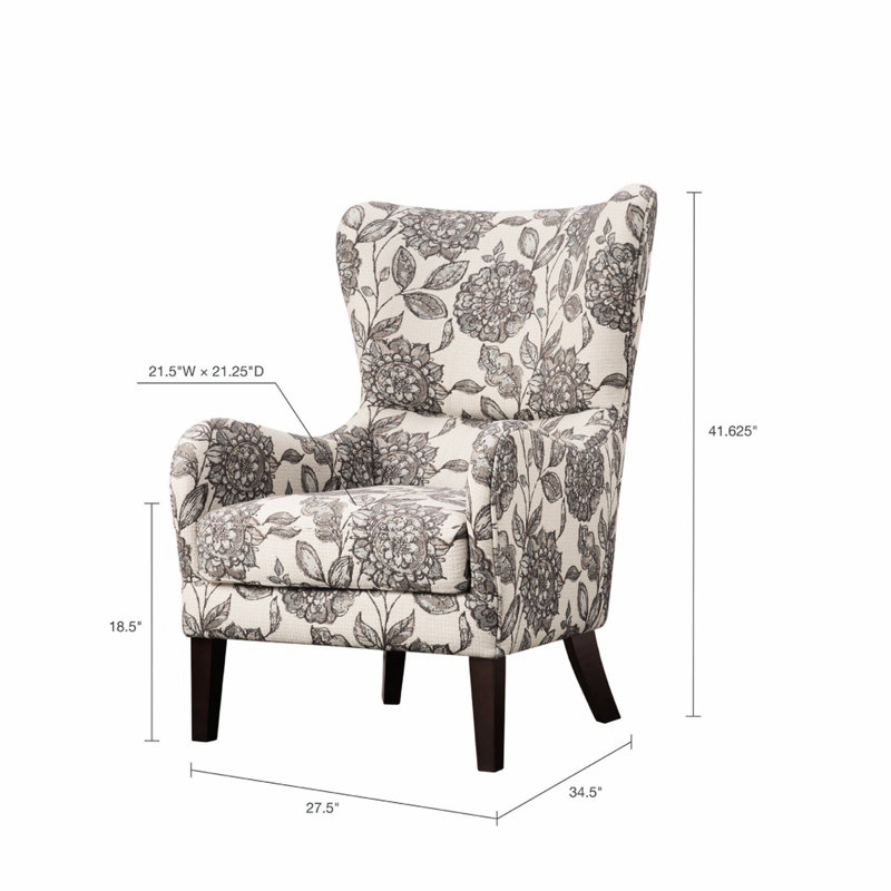 Fauteuil à oreilles en bois massif - Design élégant et confortable