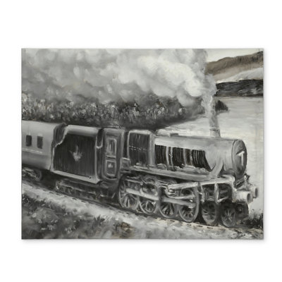 Vintage Locomotive Gray Train Placemat | Polyester Home Decor