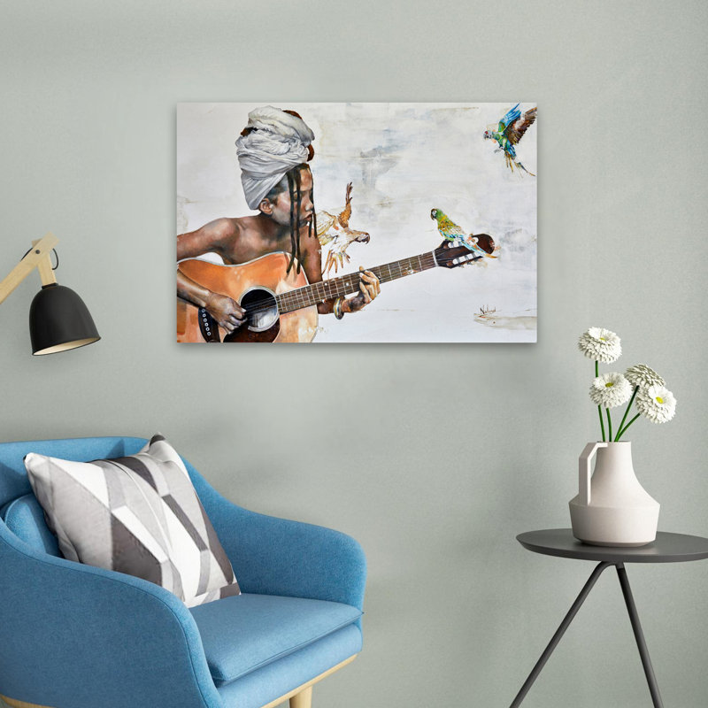 Dujour - Art musical d'oiseaux figuratifs, H 16 po x l 24 po