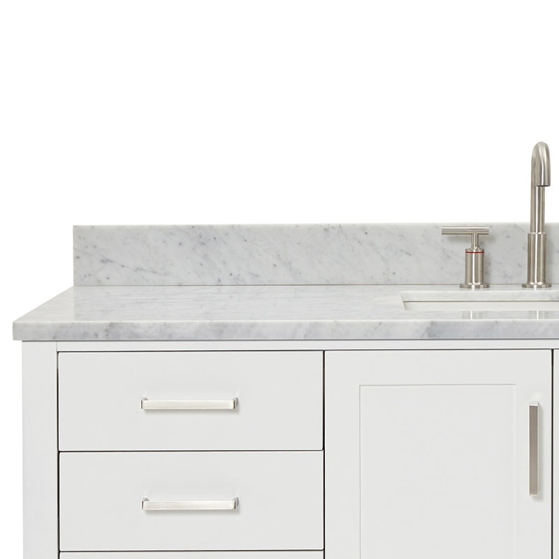 Magnolia Bath Vanity Rectangular Basin S061SCW2R, Rectangular, White, 61"