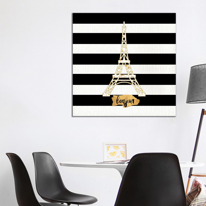 Gold Paris Collection II by Sd Graphics Studio - Print on Canvas, 66.04 cm H x 66.04 cm W x 1.91 cm D, Wrapped Canvas