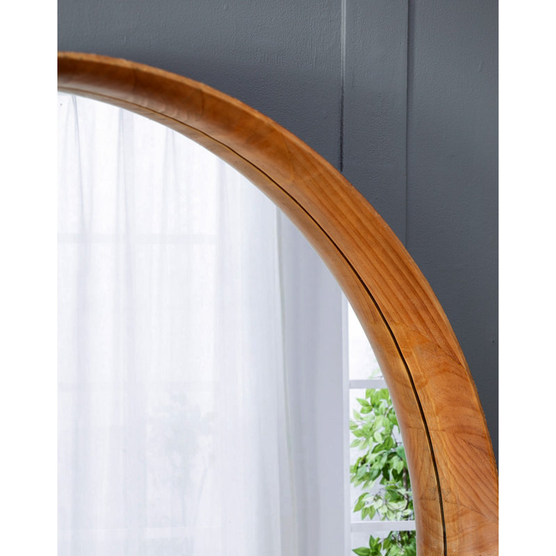 31,5 "miroir rond en bois de pin, miroir mural pour la salle de bain