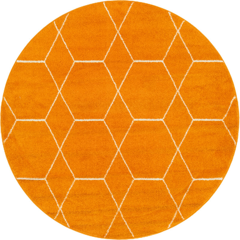 Tapis orange Mariam, Rond 5 pi 3 po