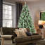 Arbre de Noël 8 pi avec 102 pommes de pin - 1858 pointes, branches mixtes en PVC et à aiguilles dures, structure à charnières pour une installation facile, support en métal robuste - arbre de Noël réaliste-680178346