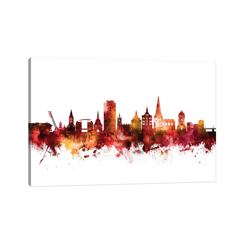 Rostock, Germany Skyline by Michael Tompsett - Wrapped Canvas Gallery-Wrapped Canvas Giclée, 30.48 cm H x 45.72 cm W