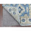 Tapis décoratif bleu de noué à la main new age kazak de conception unique 2 pi 8 po x 9 pi 6 po