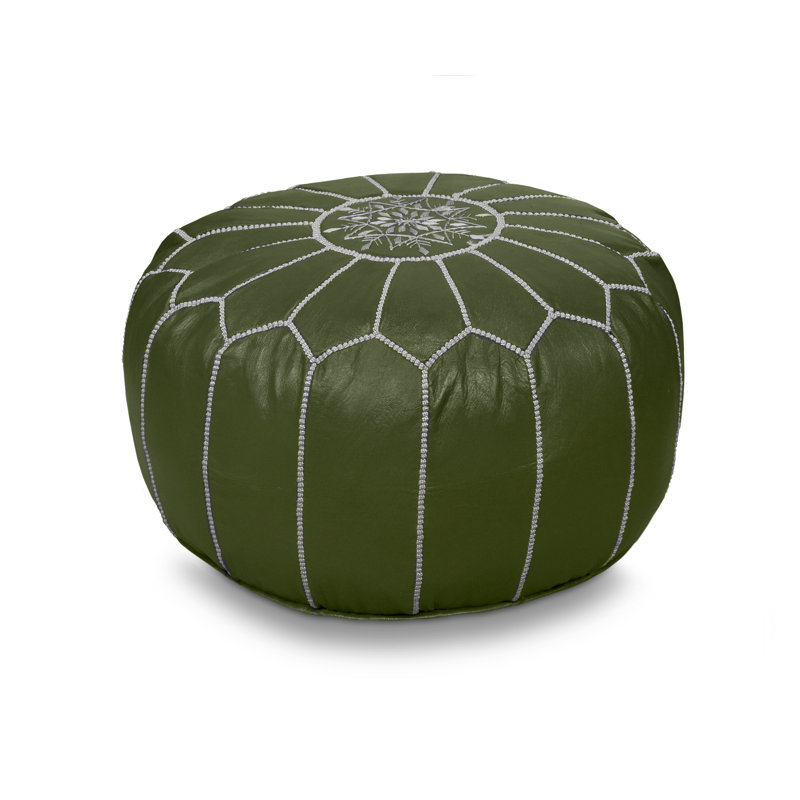Elfar Upholstered Pouf, Khaki