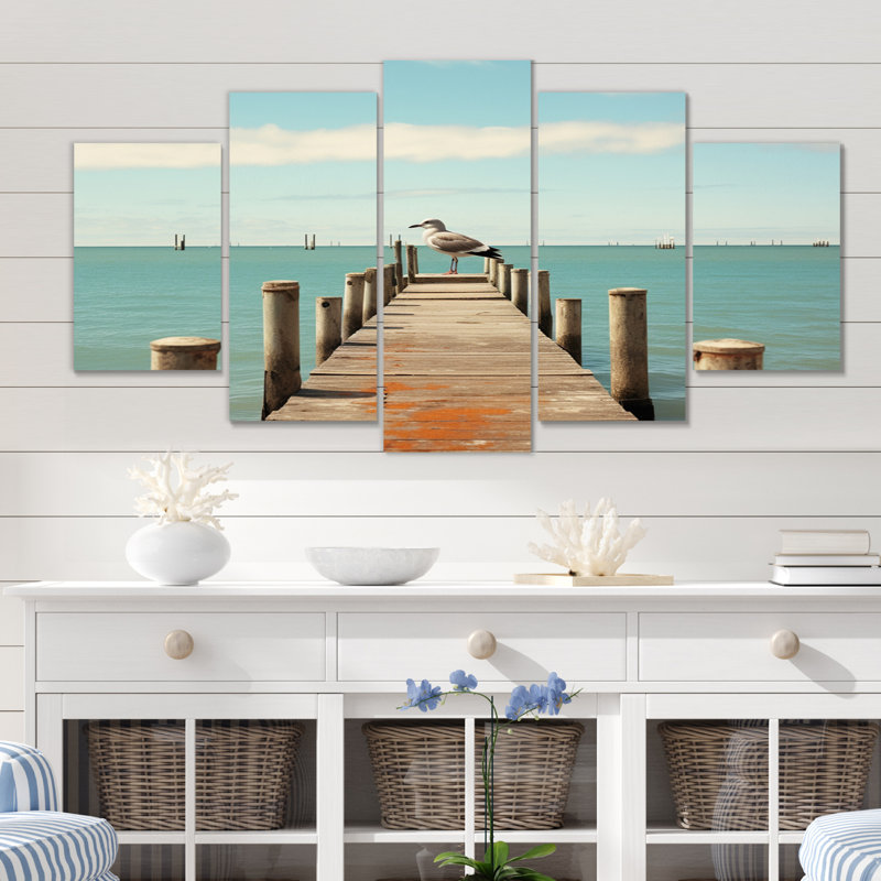 Pier Lone Pier III - Décoration murale côtière - 5 panneaux