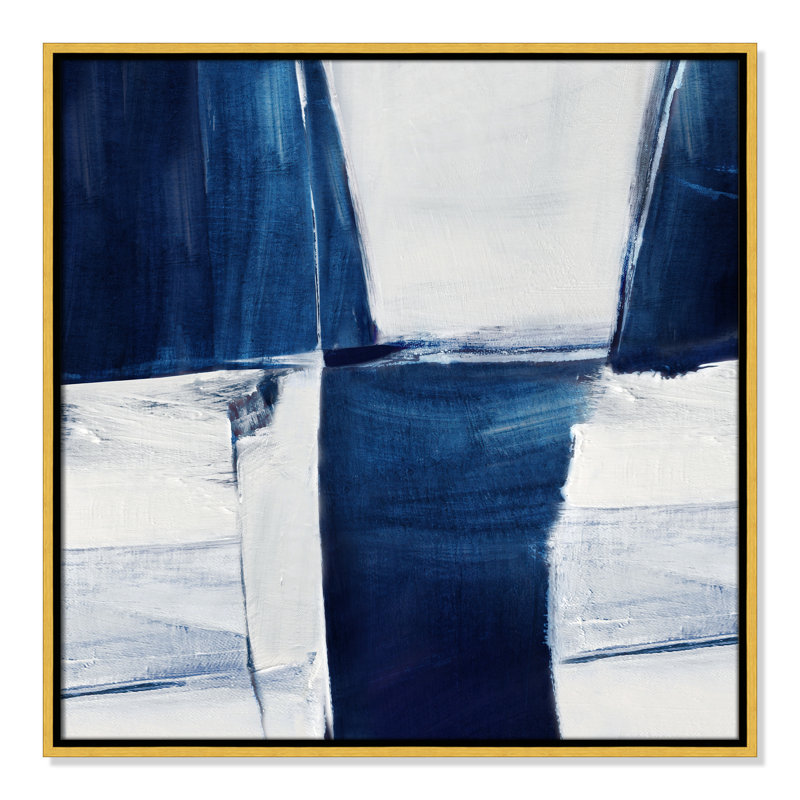 «Blue Midnight Plateau II» par Judith Shapiro, H 25,5 po x l 25,5 po, Doré
