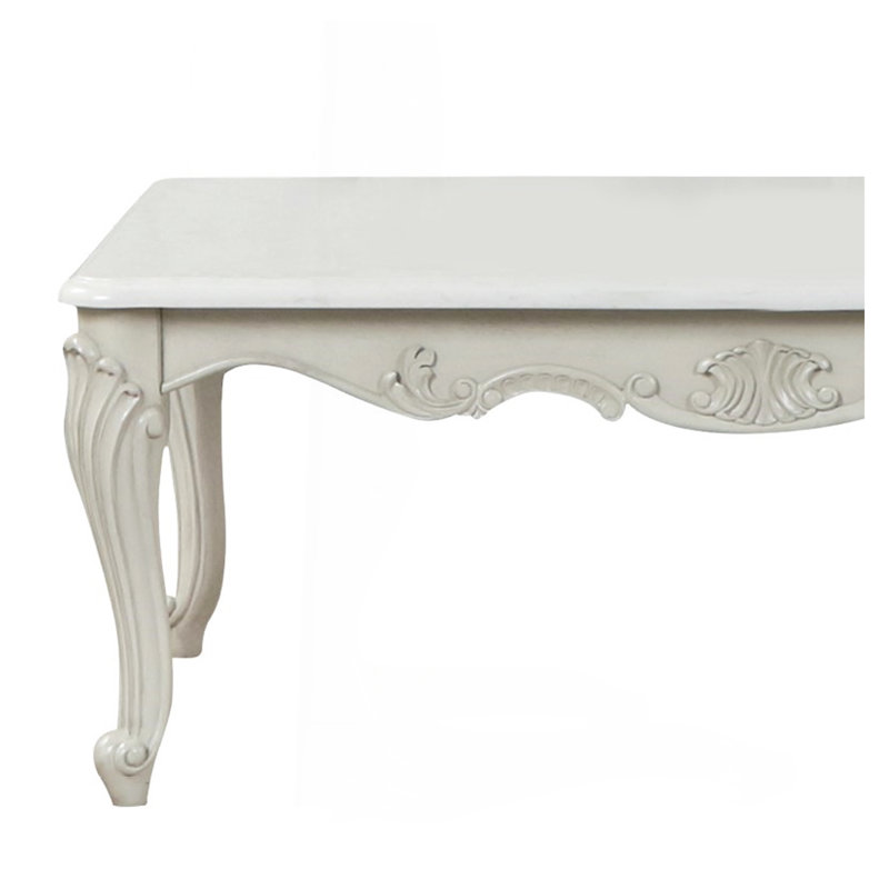 Table basse de style traditionnel en bois argenté, H 19 po x L 52 po x l 30 po
