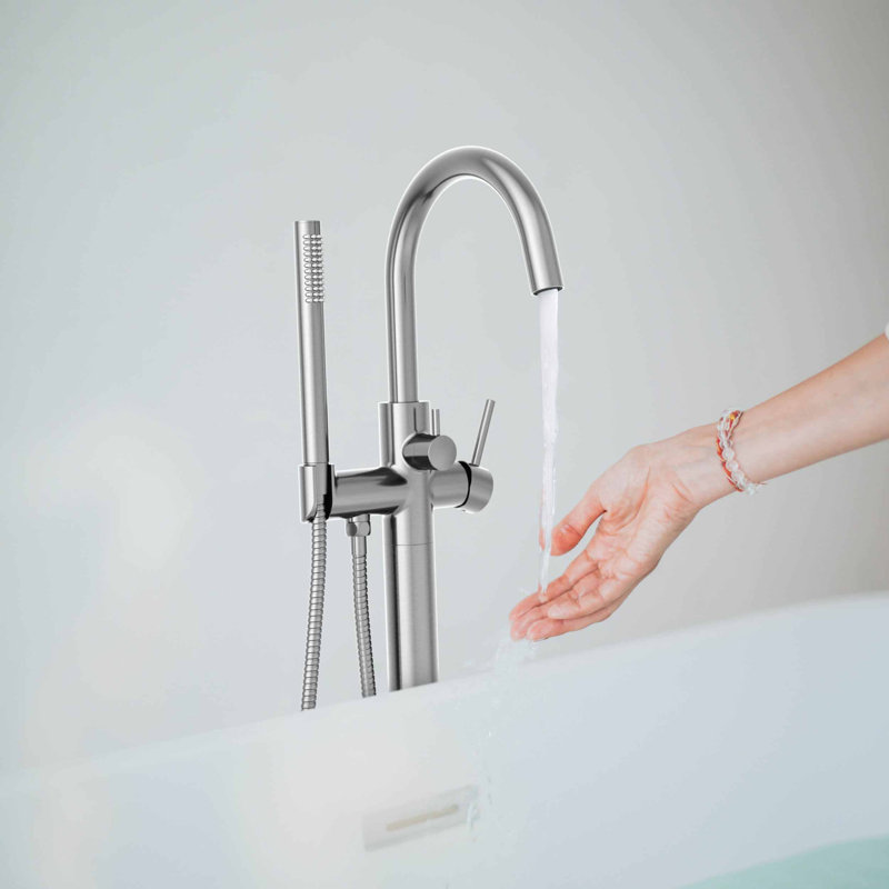 Circular Single Handle Tub Faucet, Brushed Nickel
