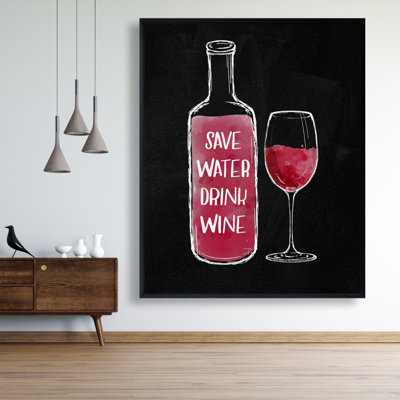 Save Water Drink Wine Print On Canvas