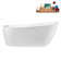 67" Streamline Soaking Glossy White Freestanding Tub and Tray With Internal Drain