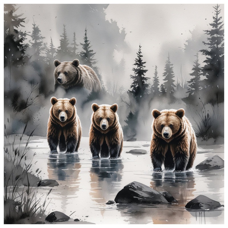Édredon Bears In Forest River, Simple extra long