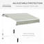 Auvent rétractable de patio gris 8 pi x 7 pi, abat-jour manuel pour fenêtre de terrasse, matériau, réduction de la chaleur,