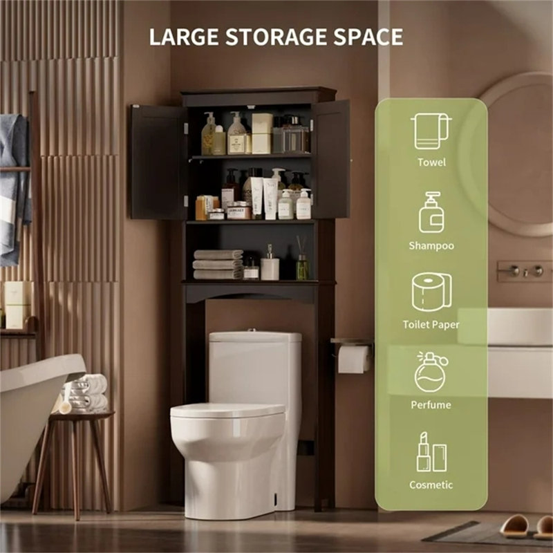 Fridlet Over The Toilet Storage, Dark Brown