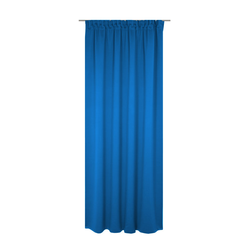 Polyester Blackout Pinch Pleat Curtain Panel, Blue, 142cm wide x 295cm high