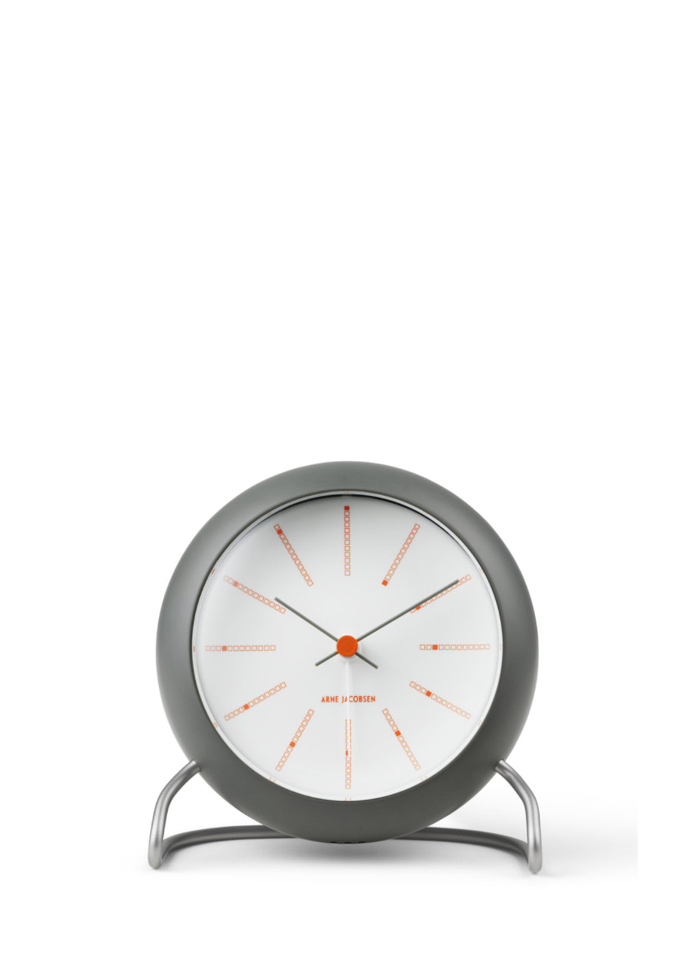 Bankers Electric Clock, White/Dark Gray