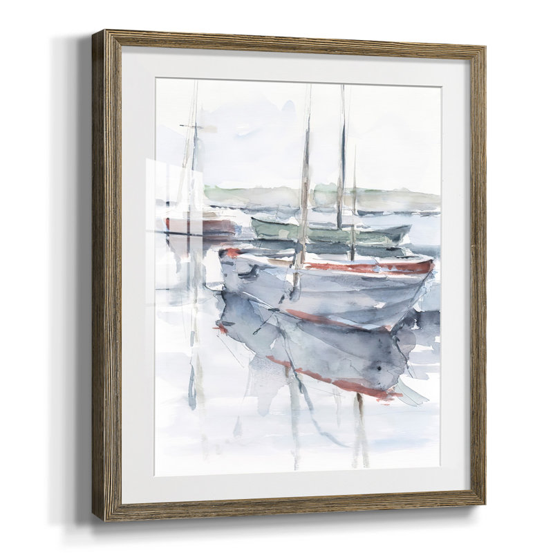 " Inkwell Intersect I ", White, Walnut Framed Paper