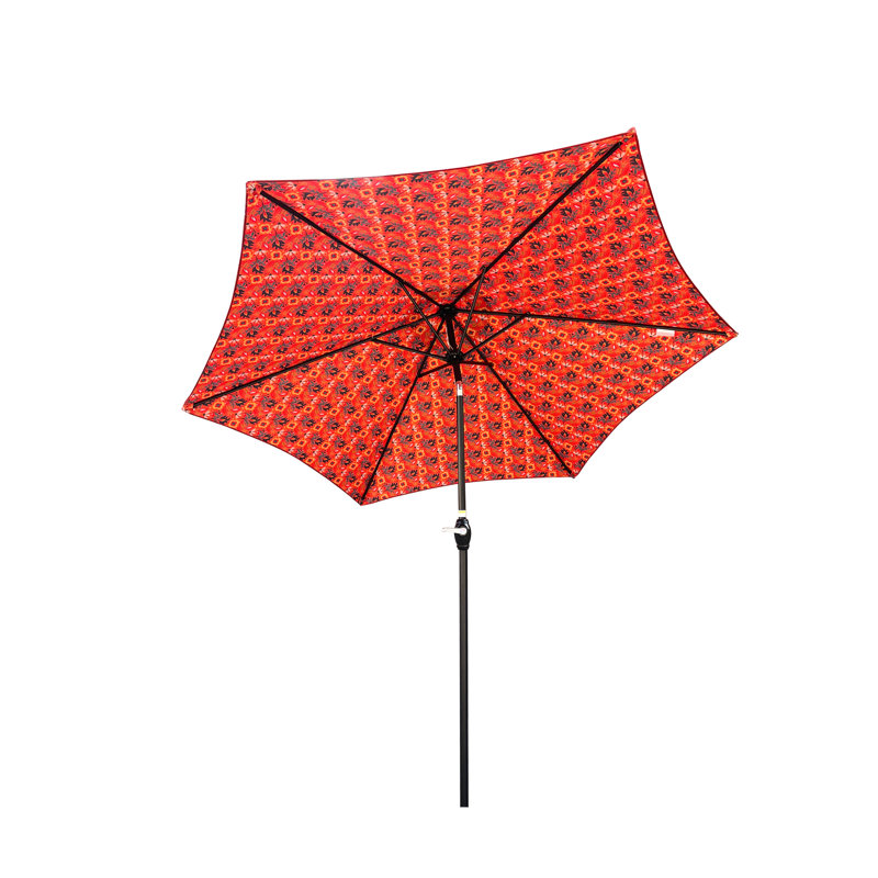 Parasol de jardin orange 9 pi, H 91,76 po x l 105,39 po x P 106,63 po, Orange Floral